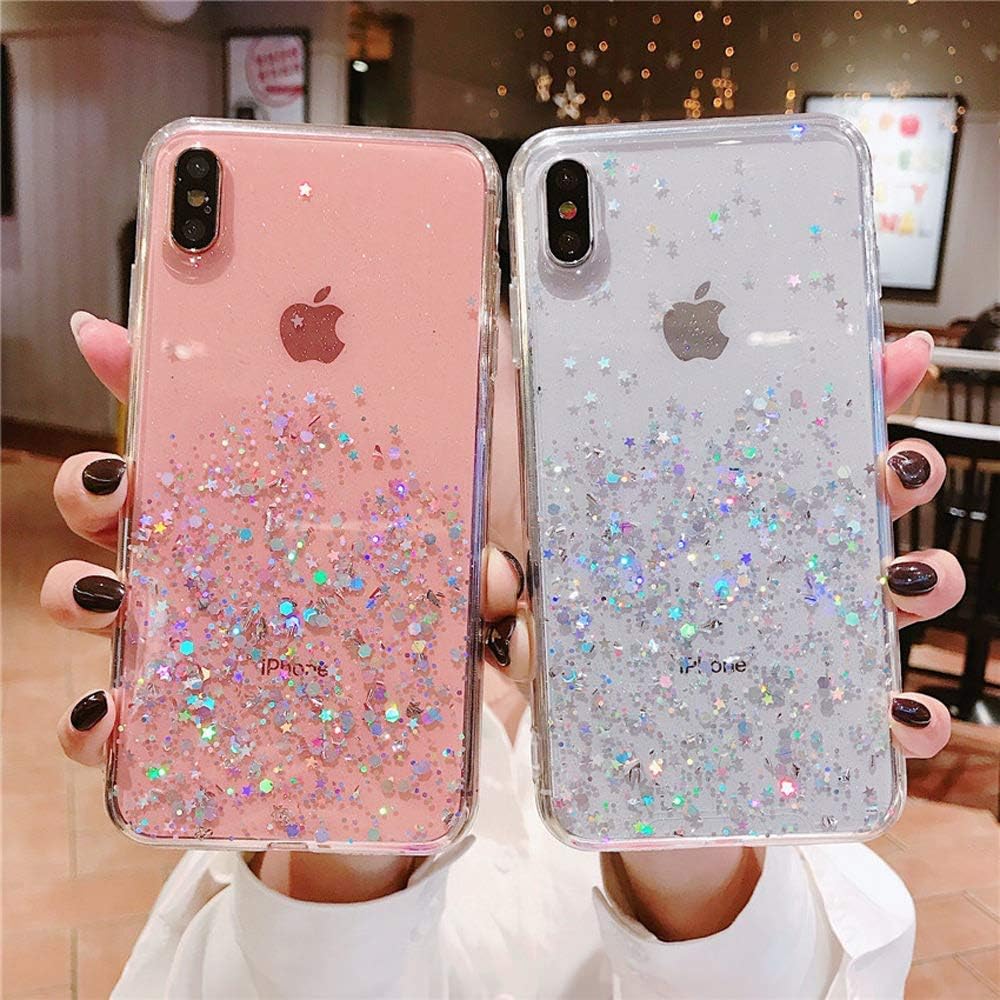 Lchulle Green Girls Case For Iphone 11 Pro Max Glitter Cover Paillette Case Sparkle Bling Bling