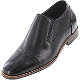 CALTO Men's Invisible Height Increasing Elevator Shoes - Black Premium Leather Slip-on Dress Loafers - 3 Inches Taller - Y10657 - Size 9 D(M) US