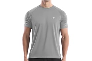 Roadbox Mens Sun Protection Swim Shirt, UPF 50+ Short Sleeve UV Rash Guard, Quick Dry Water T-Shirt for Surf Running Workout