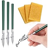 Zonon 6 Pieces Art Ruling Pens 3 Sizes Masking Fluid Pens and 70 x 50 x 8 mm Glue Residue Eraser, Ruling Ink Set for Watercolor Drawing Mounting Art Artists Supplies, No Ink (Green)