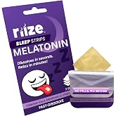 Riize Sleep Strips &ndash; Fast Acting Dissolvable Sleep Aid with 5mg Melatonin, L-Theanine &amp; Valerian Root &ndash; Oral Sleep Strips for Falling Asleep Faster &ndash; 3 Count