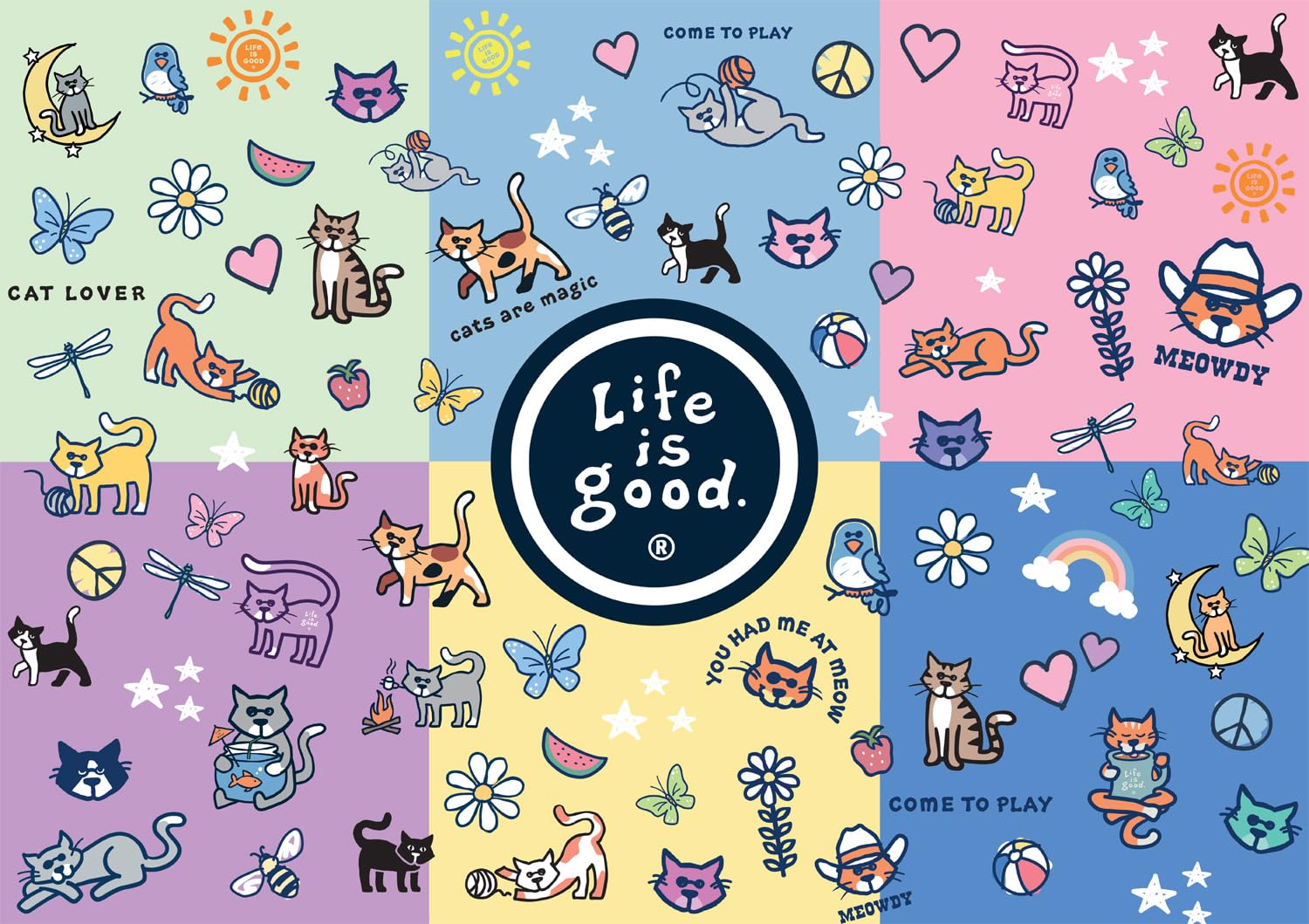Photo 1 of Buffalo Games - Life is Good - Cat Lover Collage - 300 Piece Jigsaw Puzzle for Adults -Challenging Puzzle Perfect for Game Nights - Finished Size is 21.25 x 15.00