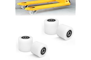 RDUIGT 4PCS Nylon Pallet Jack Truck Load Wheels 80 x 70 mm with Pre-Installed Bearings Wheels for Pallet Trucks