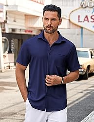 COOFANDY Shirts for Men Button Down Short Sleeve