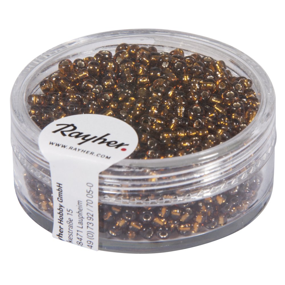 RAYHER Hobby Rayher 1406405 Seed Beads 2 mm Diameter with Silver Insert Dark Brown โ image 1