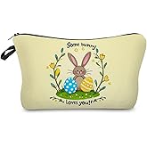 Livel lhood Easter Bunny Makeup Bag Cute Small Organizer Zipper Pouch Some Bunny Loves you Cosmetic Bag Easter Birthday Present for Women Friends