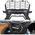 A & UTV PRO Front Grille with Light for 2019-2023 2024 RZR 1000 XP Accessories, Waterproof Fascia Mesh Grill LED Light for Polaris RZR XP Turbo/Trail S 900/1000 2019-2024, Replace #5455433-070, Black