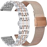 KOREDA for Samsung Galaxy Watch 7 6 5 4 FE 40mm 44mm/Galaxy Watch 5 Pro 45mm/Watch 6 4 Classic 42mm 46mm 43mm 47mm Bands, 20mm Stainless Steel Metal Band