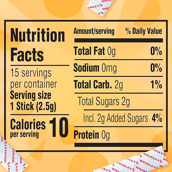 JUICY FRUIT GUM ORIGINAL BUBBLE CHEWING GUM, 15 PIECES (10 PACK)