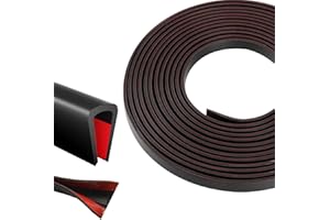 PETTYELF Silicone Edge Trim Self-Adhesive U Channel Silicone Edge Trim Edge Protector for Sheet Metal (Black, Fit 1/4" - L 10')