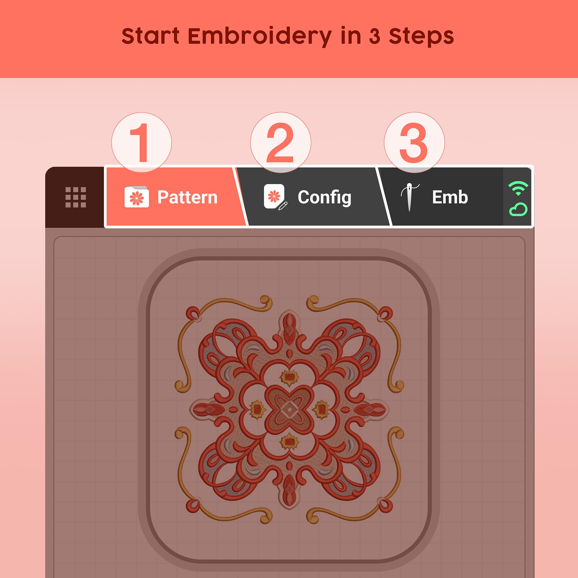 POOLIN EOC06 Embroidery Machine,7.9x11 Inch Large Hoop,Computerized Home Embroidery Machine for Beginners, 7 Inch Touchscreen,200 Patterns,USB & WiFi,Includes Hoops and Stabilizer,Perfect Gifts