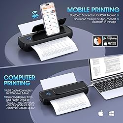 GUTHERREN Portable Thermal Printer, Wireless