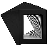 Pack of 20 16x20 BLACK Picture Mats with White Core Bevel Cut for 11x14 Pictures