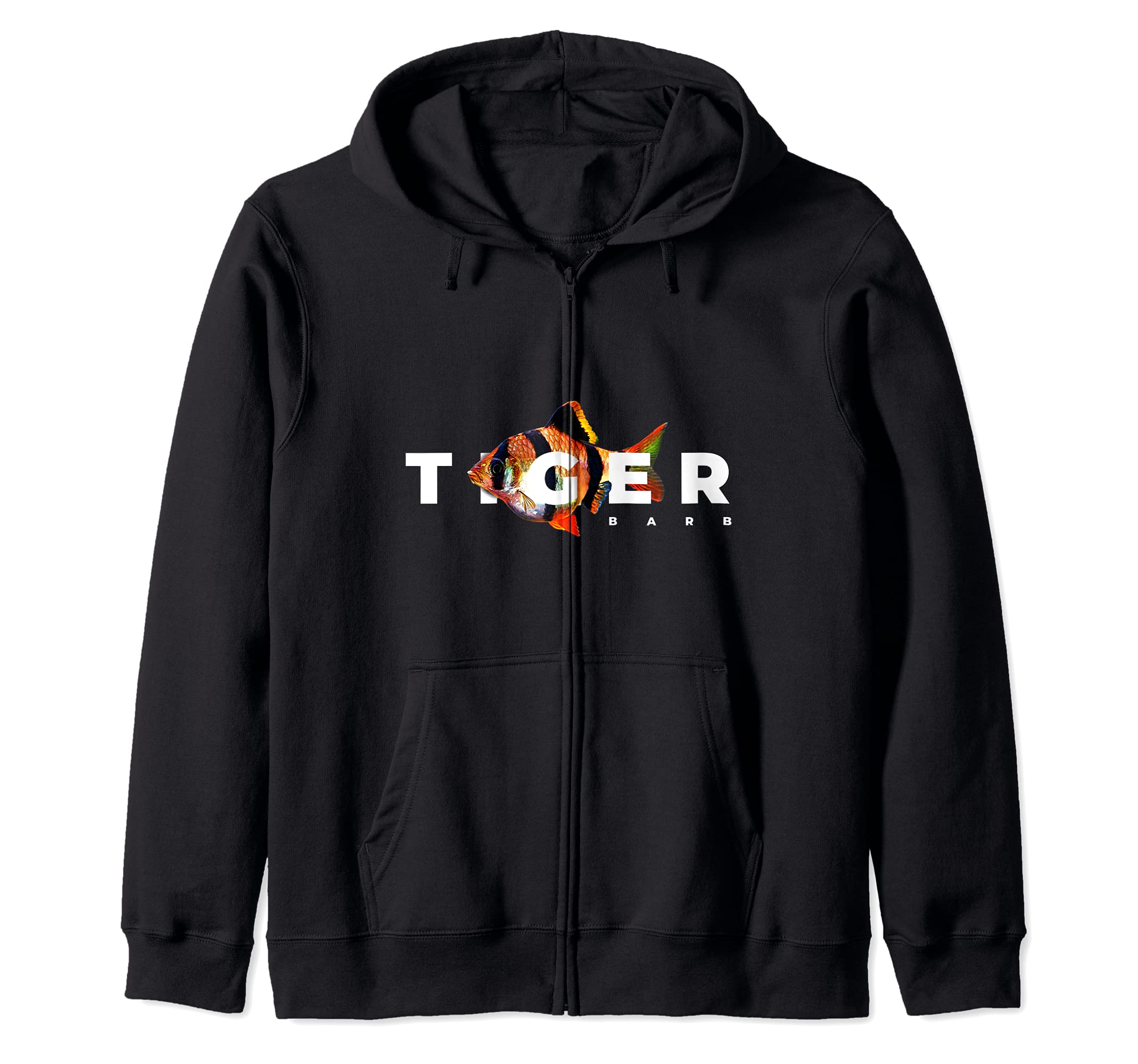 Tiger Barb Tropical Fisk Aquarium Zip Hoodie