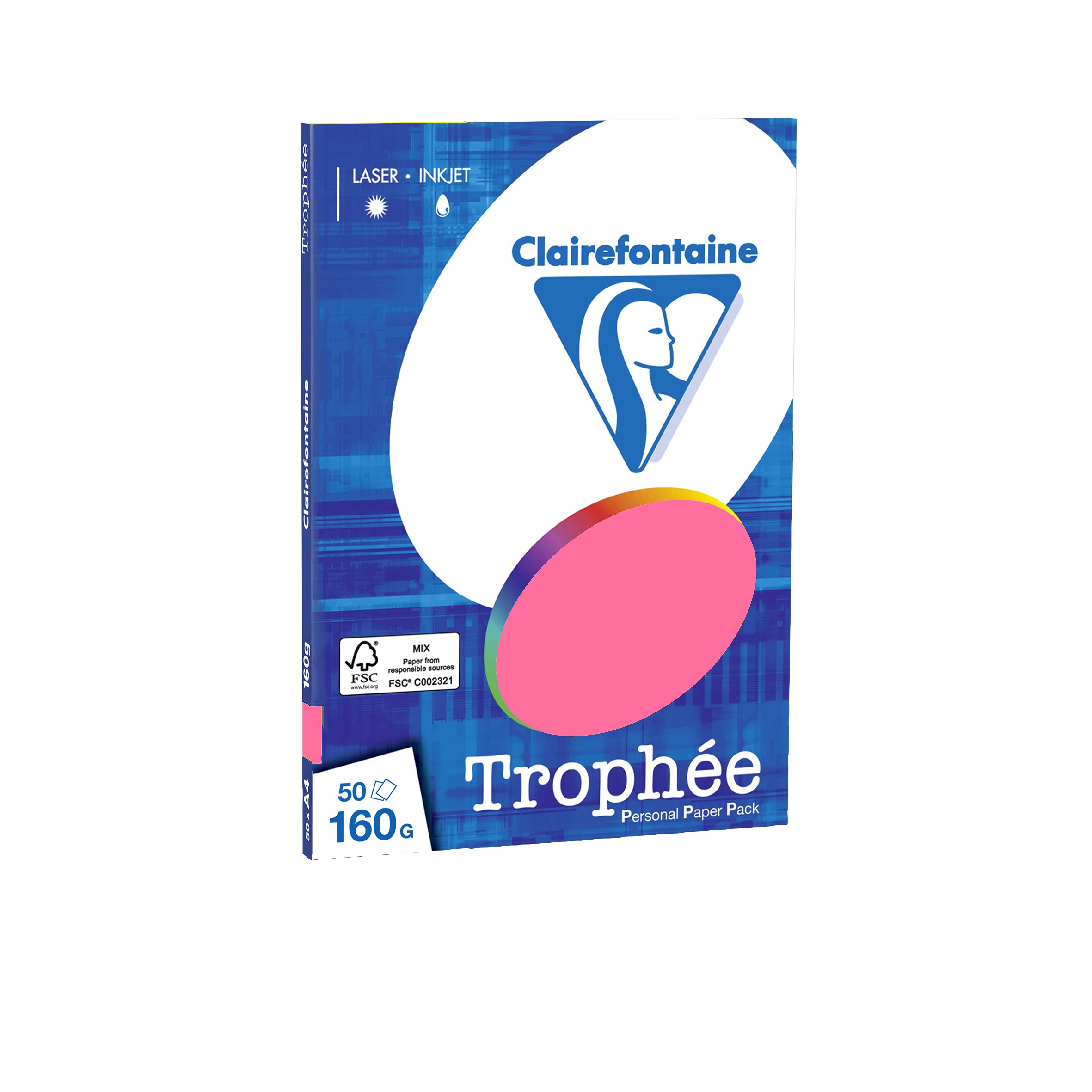 Clairefontaine Trophée – Mini ReSMA of Paper, 50 Sheets, Fuchsia — image 1