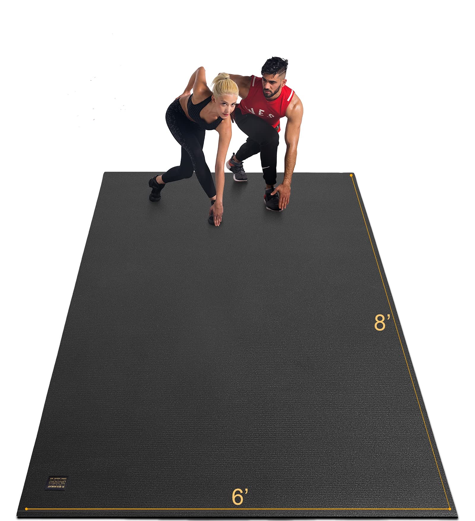 GXMMAT Extra Large Exercise Mat 16'x6'/12'x6'/10'x6'/8'x6'(7mm), Extra Wide Workout Mats for Home Gym Flooring, Non-Slip Thick Durable Cardio Mat for MMA,Plyo,Jump Rope,Weights,Fitness,Shoe-Friendly