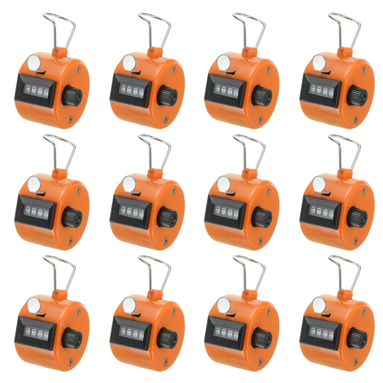 PATIKIL Clicker Counter, 12 Pcs 4 Digit Mechanical Handheld Tally Click Pitch Counter for Coaching Knitting, Golf, Lap, Fishing, Orange