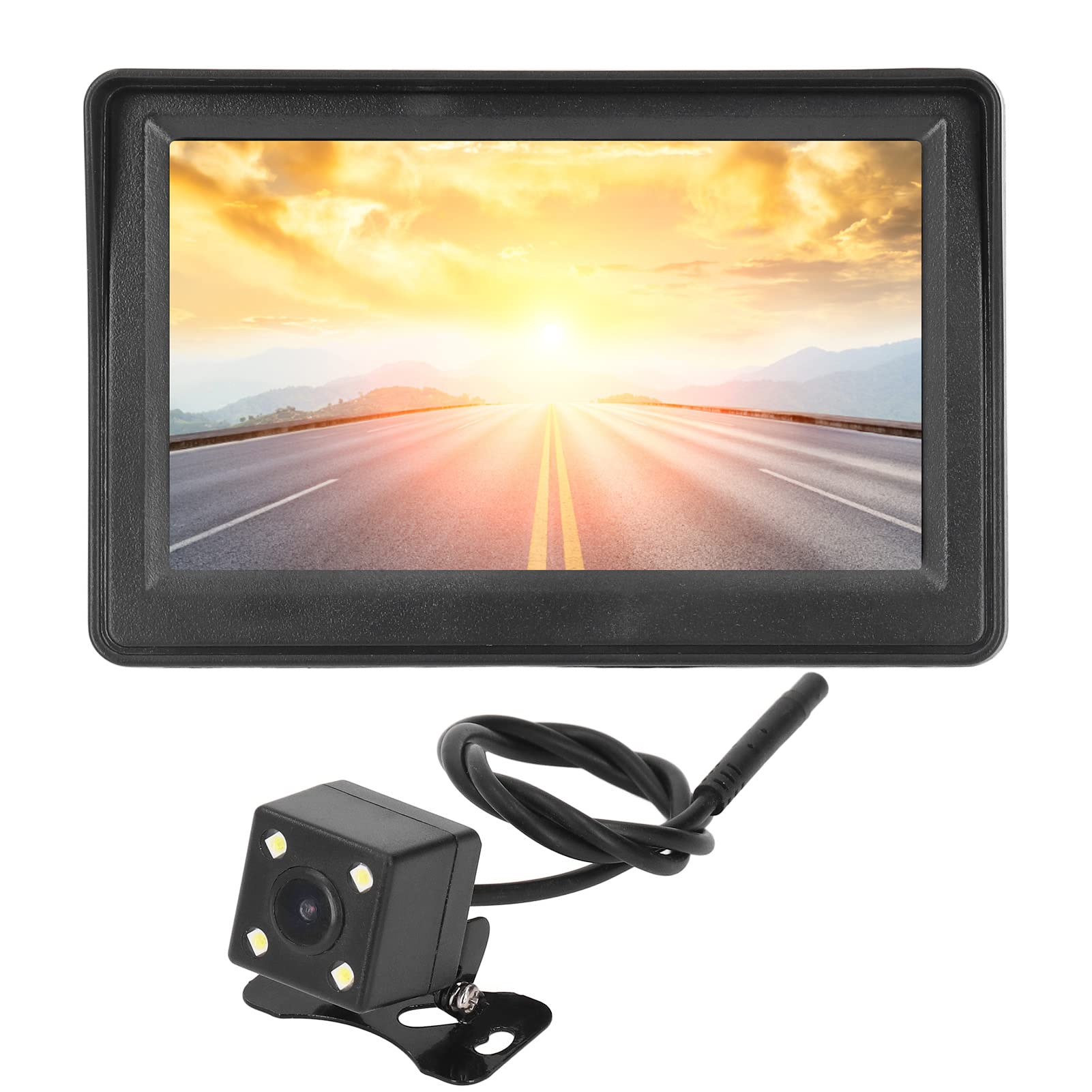 Car Rear View System tft color monitor backup camera Weatherproof Rear View Camera Monitor Kit 2 Video Inputs 1080P Reversing Image 4.3in Screen Night Vision Reversing Cameras