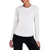 BMJL Women's Long Sleeve Workout Tops Breathable Sun Shirts with Mesh Back Slimming Cut Gym Shirts