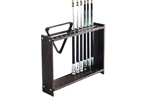 foriy 12 Pool Cue Rack Holder, Wood Pool Cue Storage Ball Rack Organizer Floor Free Standing Billiard Stick Holder Rack for B