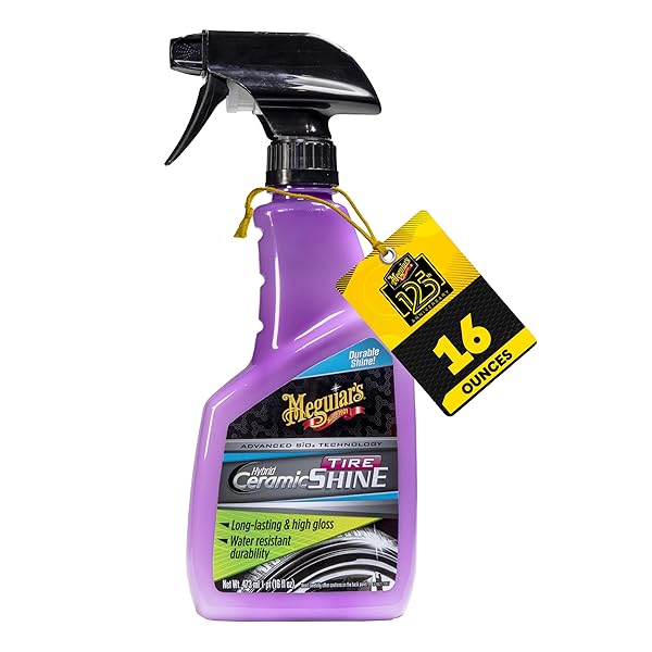 MEGUIAR’S HYBRID CERAMIC TIRE SHINE – LONG-LASTING SHINE THAT’S DURABLE & WATER-RESISTANT HYBRID CERAMIC TECHNOLOGY – 16 OZ SPRAY