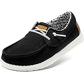 STQ Women's Boat Shoes with Orthopedic Insole Slip On Business Casual Shoe for Plantar Fasciitis Lightweight Canvas Loafer