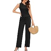Casly Lamiit Womens Two Piece Outfits 2026 Summer Ribbed Knit Button Beach Vacation Casual Wide Leg Pants Lounge Sets