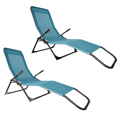 Jalano Bäderliege Pool Kippliege 2er Set Relaxliege Gartenliege, Farbe:Türkis