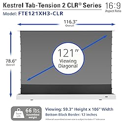 Elite Screens Kestrel Tab-Tension CLR, 121 inch
