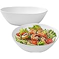 ZAROCRUS Melamine Serving Bowl, 2 Pack 12 inch Fruit Salad Bowls, 130 Oz Pasta Bowls Set of 2, Large White Serving Dishe/Mixing bowl for Entertaining, Break-Resistant Melamine Bowl