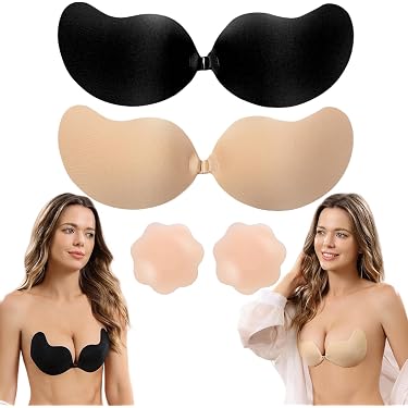 Soutien-Gorge Invisible En Silicone Adhésif - Cache-Tétons Réutilisable Pour Robes Dos Nu | GWAWG - 10