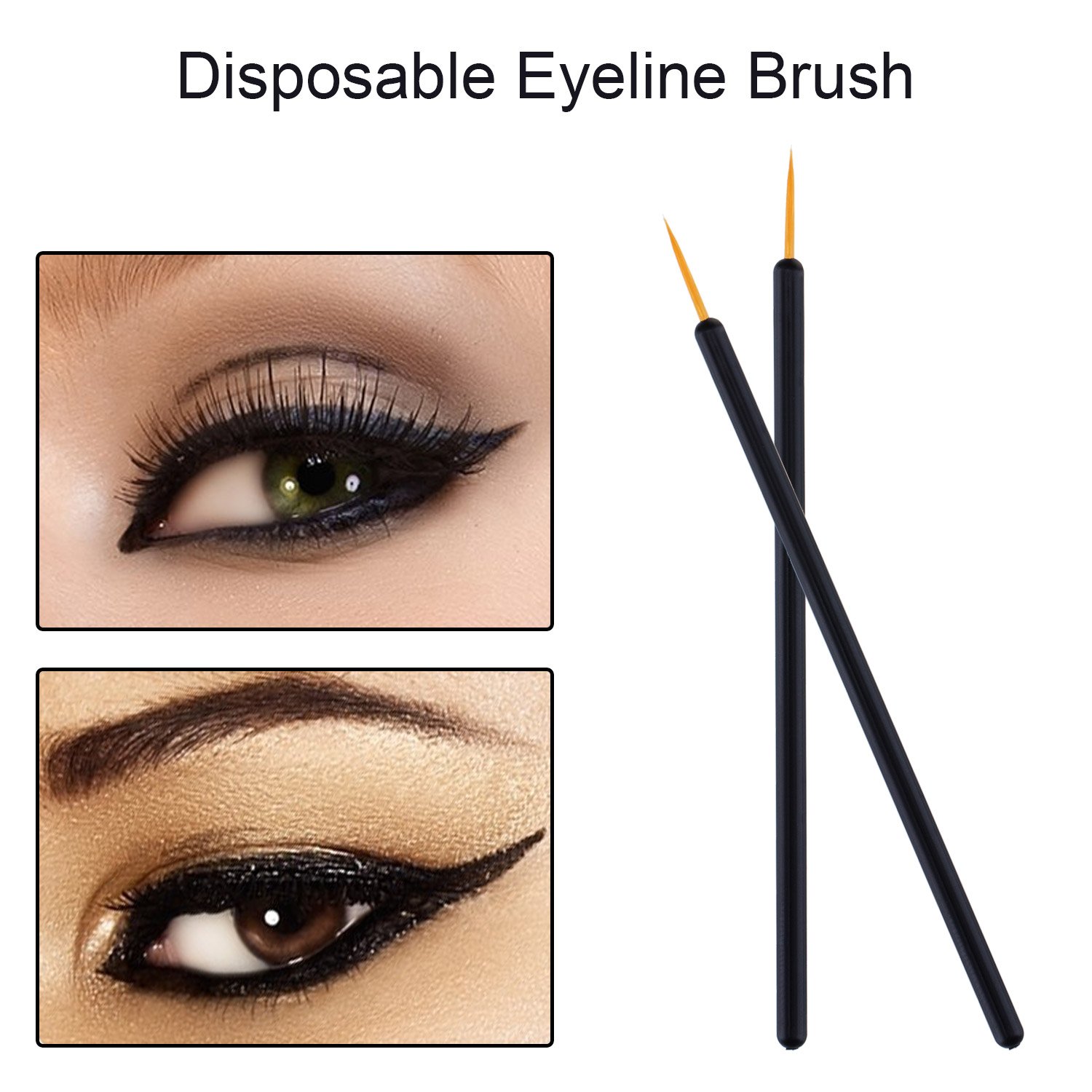 eBoot 150 Pack Disposable Eyeliner Brush Applicator Cosmetic Eye Wands Makeup Tool: Beauty