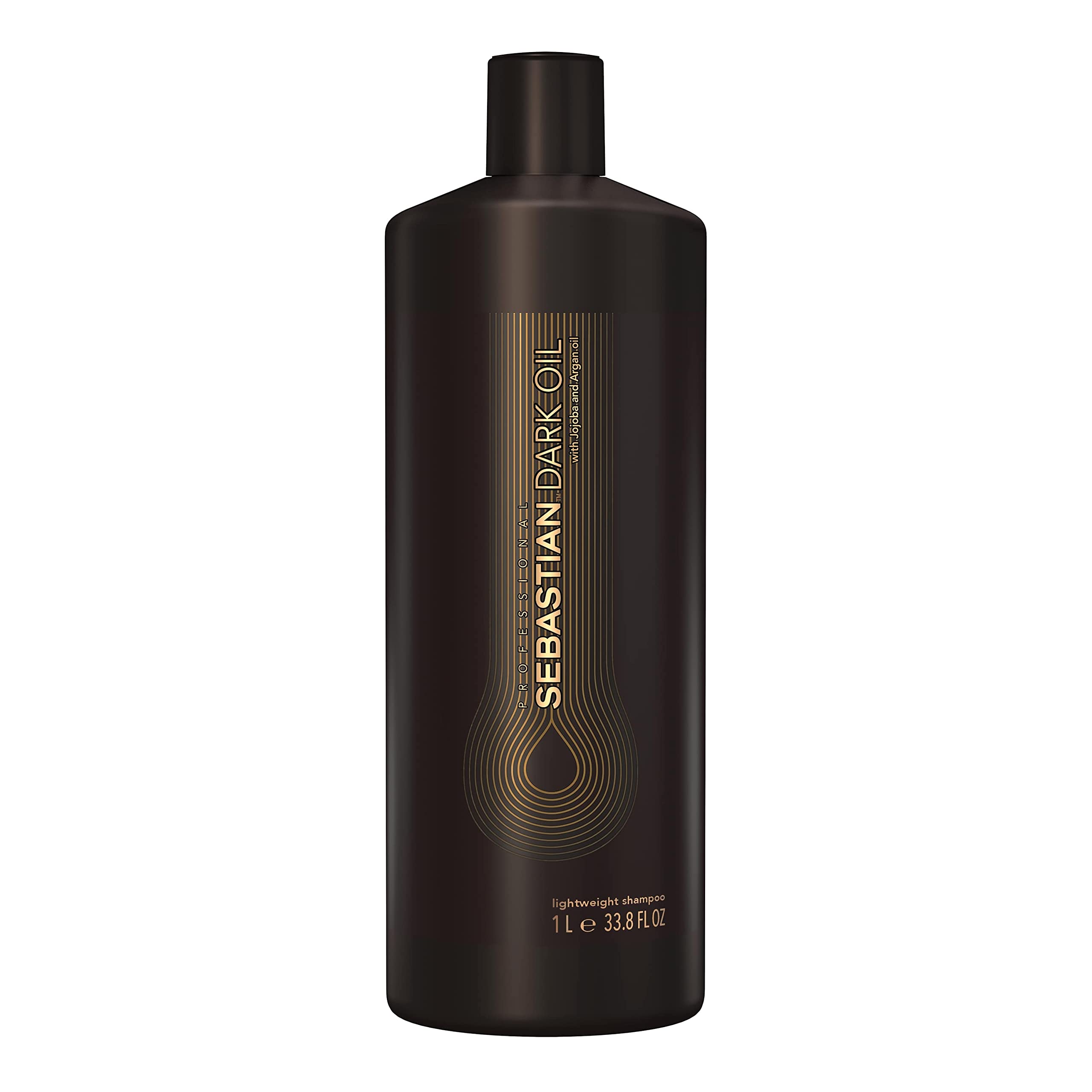 Sebastian Professional Dark Oil Lightweight Shampoo, For Silky, Smooth and Shiny Hair, Add Natural Body, For All Hair Types, 1L
