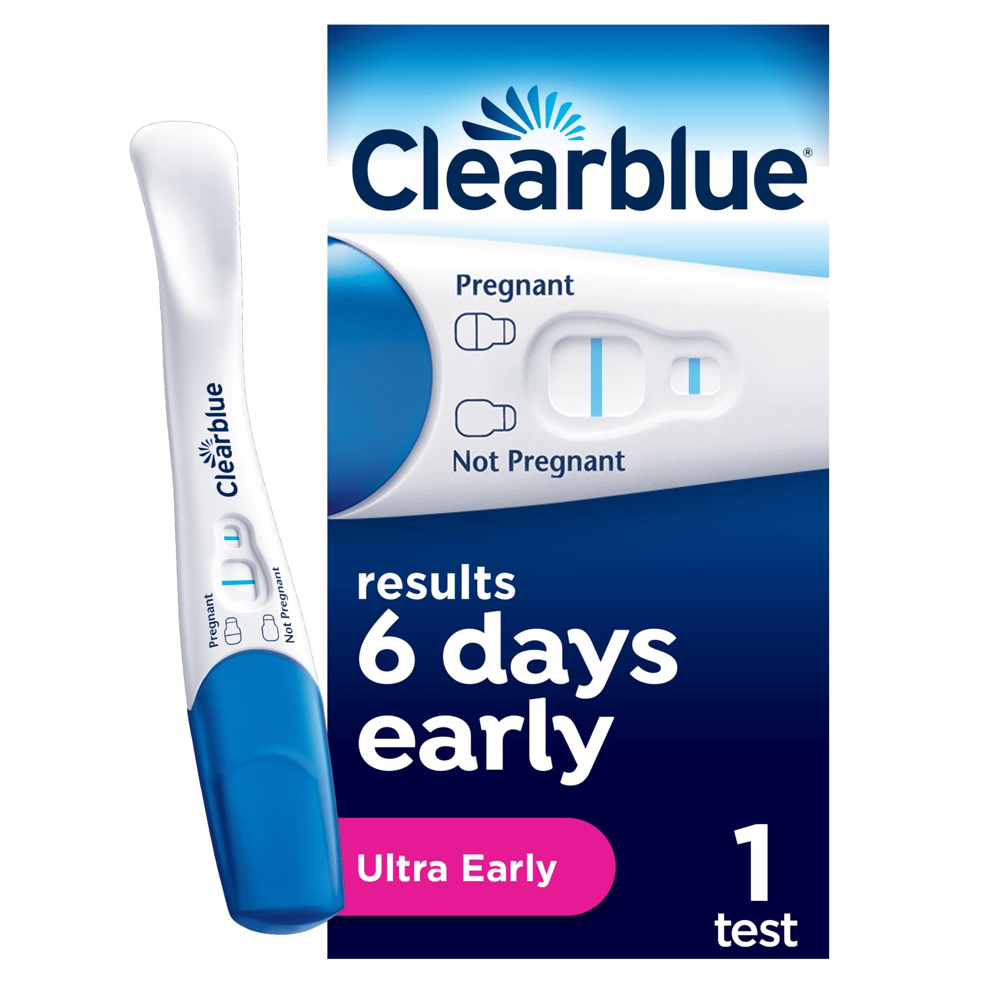 Clearblue Early Detection Pregnancy Test - Ultra Early (10 MIU), Results 6 Days Early, 1 Test