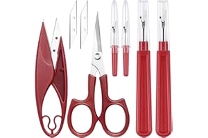 Zoe sunny 6Pcs Upgrade Seam Ripper and Thread Remover Kit for Sewing with 2 Big+2 Small Seam Rippers, 1 Sewing Trimming Scissor Nipper Tool Thread Remove, 1Pack 5'Scissor