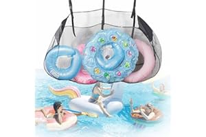 LinamHoz Black Hanging Pool Storage Bag, Swimming Pool Float Organizer Bag for Fences,Gates,Above-Ground, Basketballs (Black)