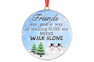 Venhoo Friends Christmas Ornament 2025, Metal 3D Hanging Friend Ornament for Tree Decoration, Meaningful Friendship Gifts for Women Friends, Snowman Xmas Ornament Gifts for Bestie, Soul Sister
