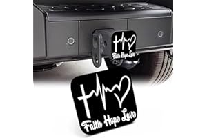 NITAHHHY 2" Trailer Hitch Cover,Faith Hope Love Heartbeat Rubber Towing Hitch Tube Cover Hitch for Men Women, Sturdy Receivers Plug Accessories for Pickups Trucks Cars