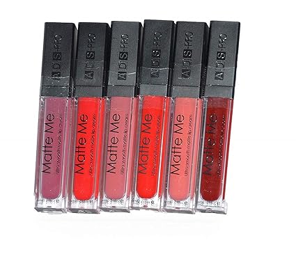 ADS-PRO Ultra Smooth Matte Me Liquid Lipstick (Multi-colored) (Pack of 6pcs)- (Karki Fusion)