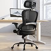 TRALT Office Chair - Ergonomic Office Chair with Back Support, Computer Chair - Home Office Desk Chair, 330 lbs Wide Seat Big and Tall Office Chairs with Headrest, Comfy Desk Chairs (Black)