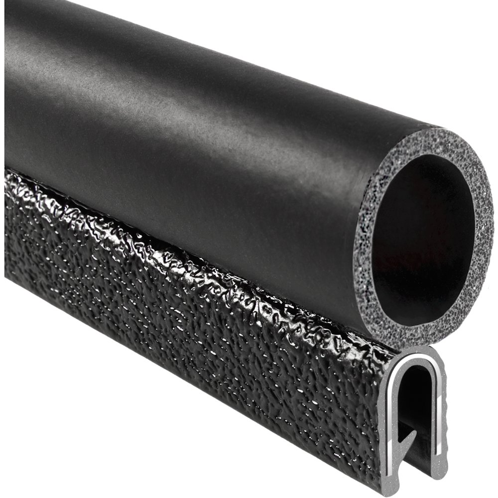 25’ Length TrimLok Trim Seal with Top Bulb Fits 1/4” Edge PVC Plastic