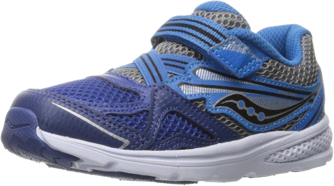Saucony Girls Baby Ride Running Shoe, Navy/Blue, 4 XWide