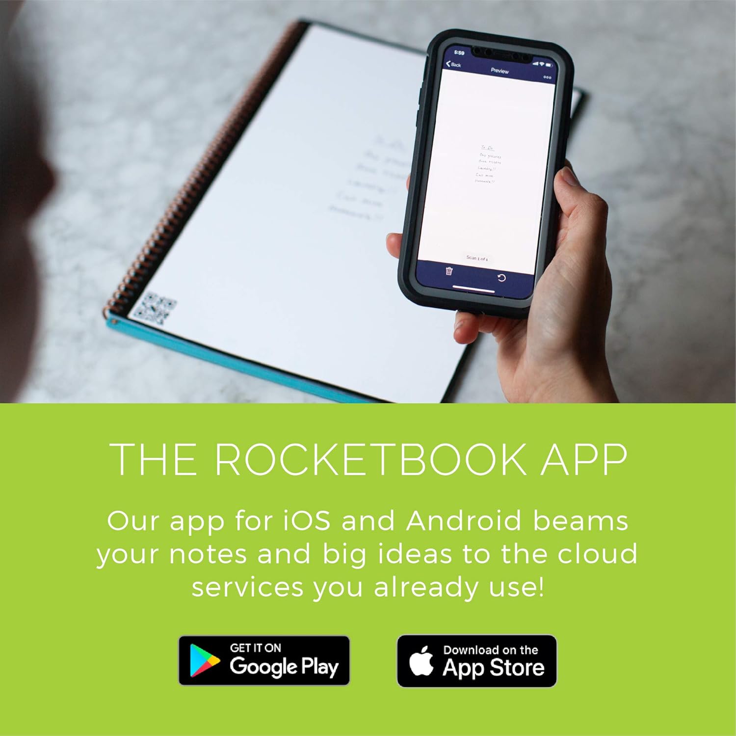 Rocketbook Fusion Smart Reusable Notebook - Calendar, To-Do Lists, and Note Template Pages with 1 Pilot Frixion Pen and 1 Microfiber Cloth Included - Infinity Black, Executive Size (6" x 8.8") : Office Products