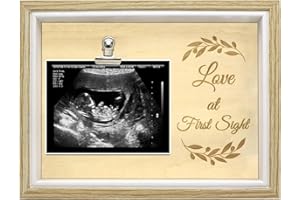 Liannan Sonogram Picture Frame， Keepsake Baby Ultrasound Frame，Love at First Sight，Pregnancy Announcements Gender Reveal Gifts for Expectant Parents, Grandparents (love at first sight 4)