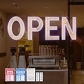 Open Sign for Business, 40"x14" Dimmable Large LED Open Signs with Hanging Installation for Cafes Store Restaurant Office Bar Pubs Hotel Salon Warm White