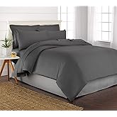Queen Duvet Cover by Pure Bamboo, 3 Piece Set, Genuine 100% Organic Viscose Derived from Bamboo, Luxuriously Soft and Cooling, 2 Pillowcases (Queen, Charcoal)