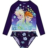 Disney Swimsuit, Long Sleeve Girls Bathing Suit, Elsa and Anna Girls Swimsuit, Kids Bathing Suit