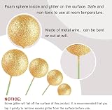 ASTARON 20 Pcs Glitter Gold Ball Cake Topper Decorations 2cm-4cm view 3