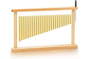 Fiada 25 Note Chimes Instrument Table Top Bar Wind Chime Sound Instruments 25 Bars Musical Percussion Item with Mallet for Office Ornament Decor Educational Gifts