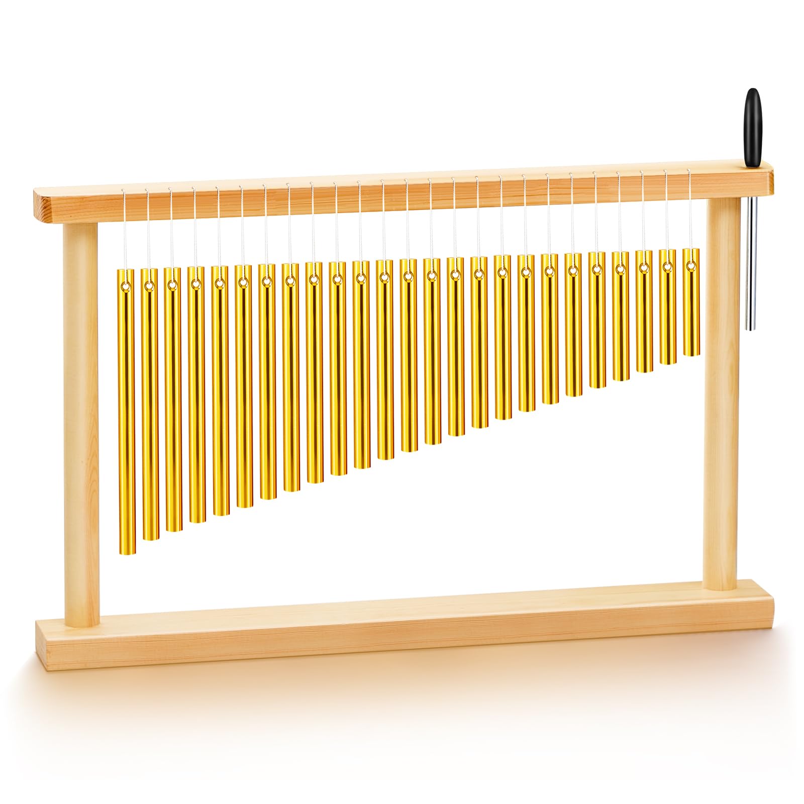 Photo 1 of Fiada 25 Note Chimes Instrument Table Top Bar Wind Chime Sound Instruments 25 Bars Musical Percussion Item with Mallet for Office Ornament Decor Educational Gifts